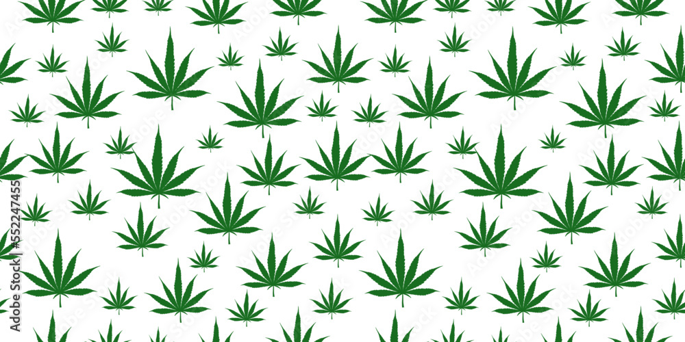 pattern seamless cannabis leaf. Design for fabric, curtain, background, carpet, wallpaper, clothing, wrapping, Batik, fabric,Vector illustration