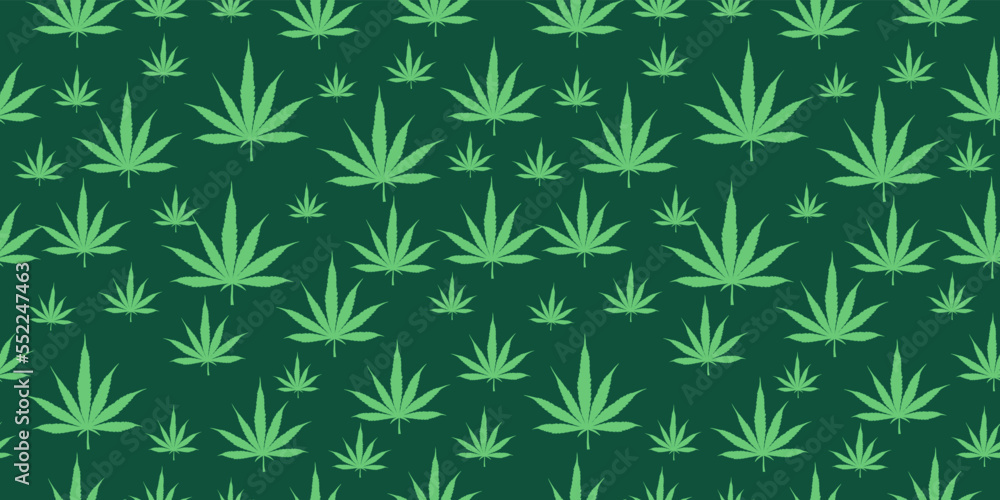 pattern seamless cannabis leaf. Design for fabric, curtain, background, carpet, wallpaper, clothing, wrapping, Batik, fabric,Vector illustration pattern seamless cannabis leaf. Design for fabric, curtain, background, carpet, wallpaper, clothing, wrapping, Batik, fabric,Vector illustration