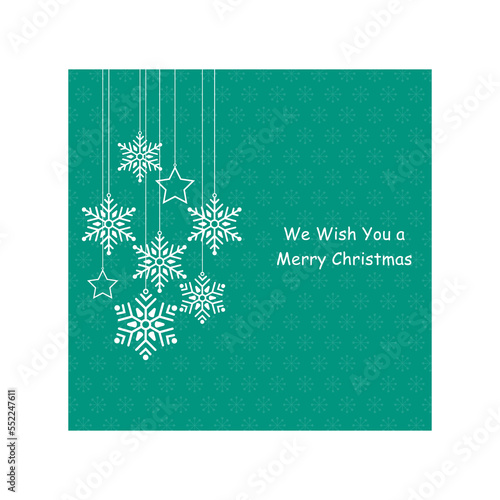 We wish you a merry Christmas with snowflakes