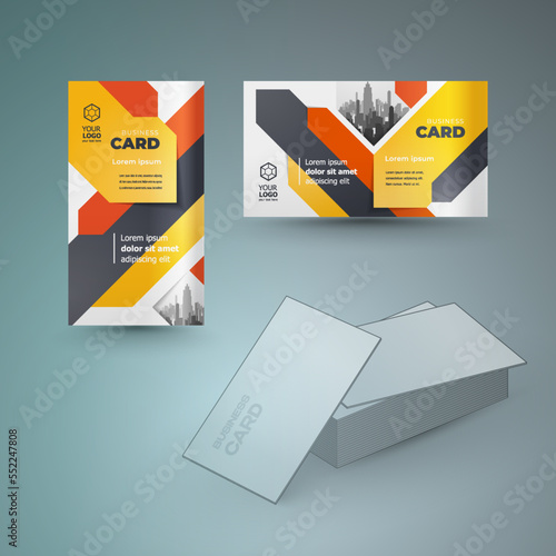 Business cart set vertical and horizontal design template arrows action theme orange color vector