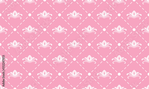 Damask Fleur de Lis pattern origin vector seamless background wallpaper