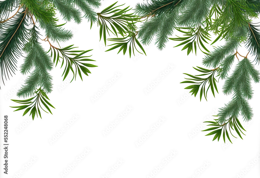 Fototapeta premium Generative AI. Tree Branch Border No.04