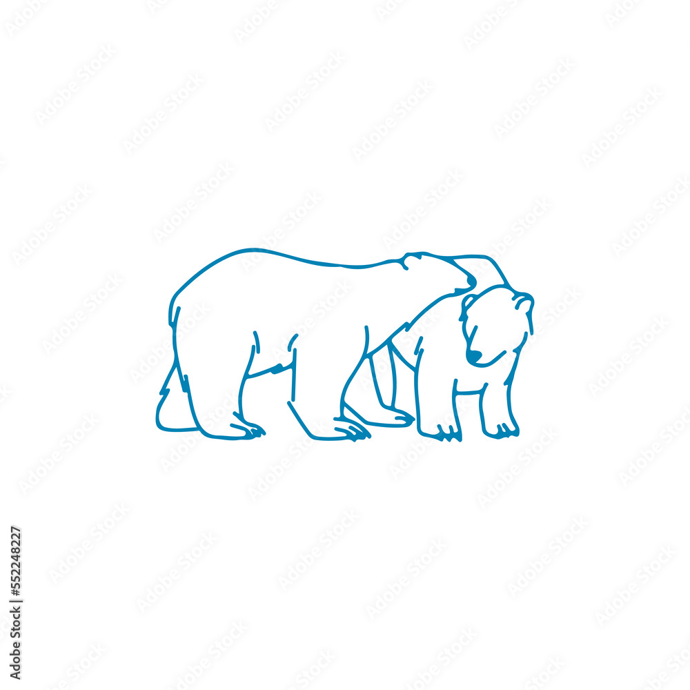 vector illustration of two bears vector illustration of two bears