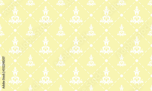 Damask Fleur de Lis pattern meaning vector seamless background wallpaper Fleur de Lis pattern Scandinavian batik Digital texture Design for print printable fabric saree border.