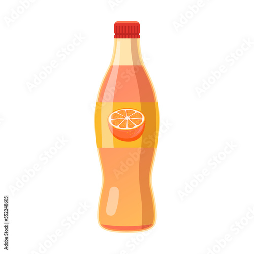 Citrus grapefruit sodas in glass bottle or can. Vector illustration of fizzy cold energy drink. Carbonated water and sparkling beverage isolated on white