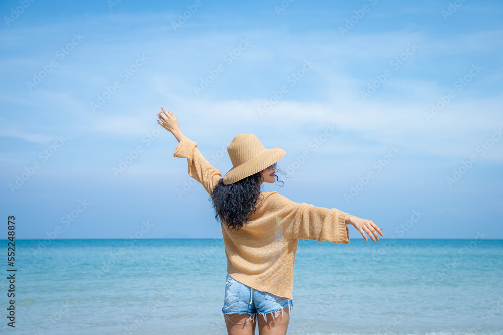 Young smiling woman on vacation enjoy sea,Attractive beautiful girl,summer vacation, sunny, having fun, positive mood. Young smiling woman on vacation enjoy sea,Attractive beautiful girl,summer vacation, sunny, having fun, positive mood.