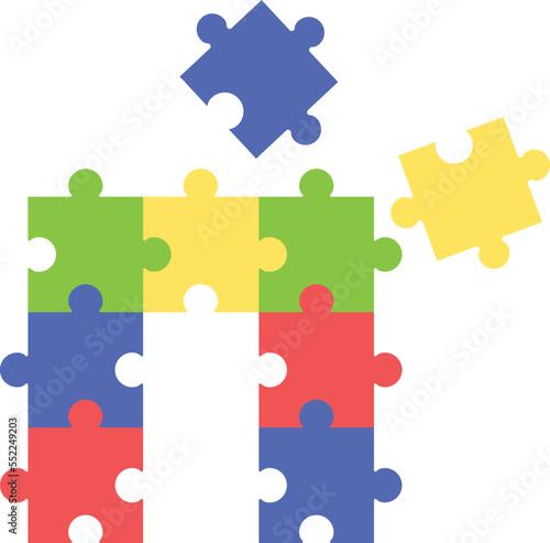 Creativity Puzzle Isolated Shape