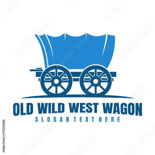 old wagon design logo vector