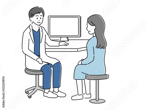 問診、病状を患者に説明しているイラスト5