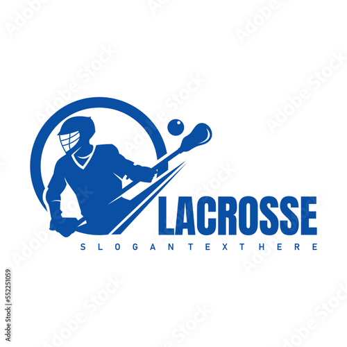 lacrosse sport logo design vector