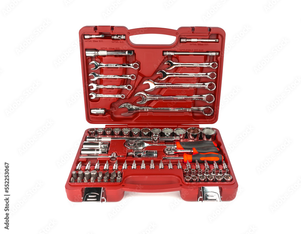 Toolbox, tools kit case detail close up instruments. set of tools car tool kit tool set background instruments for repair Toolbox, tools kit case detail close up instruments. set of tools car tool kit tool set background instruments for repair