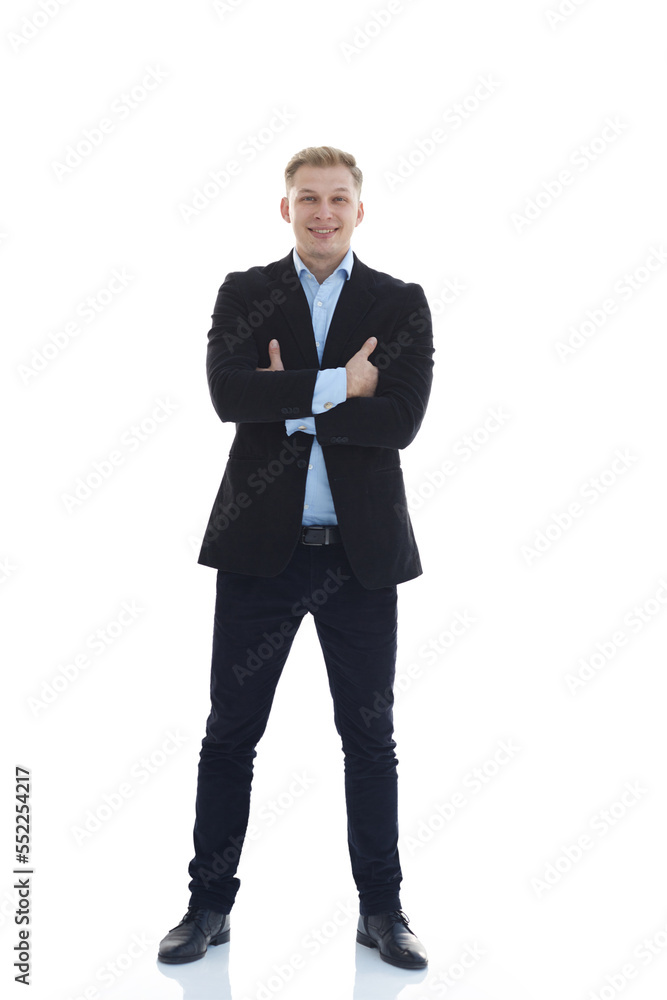 in full growth.a young man in a stylish business suit. in full growth.a young man in a stylish business suit.