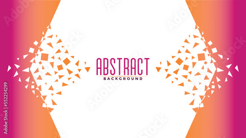 Red abstract shatter destruction background. Broken debris pieces, black triangles walls destruction, and shattered wall explosion vector background. black