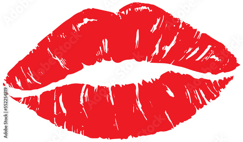 Photo red lips print isolated