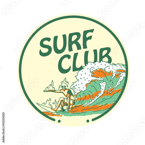 surfing vector illustration logo