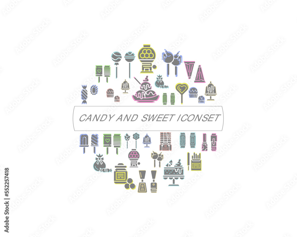 Vector candy and sweet icon set