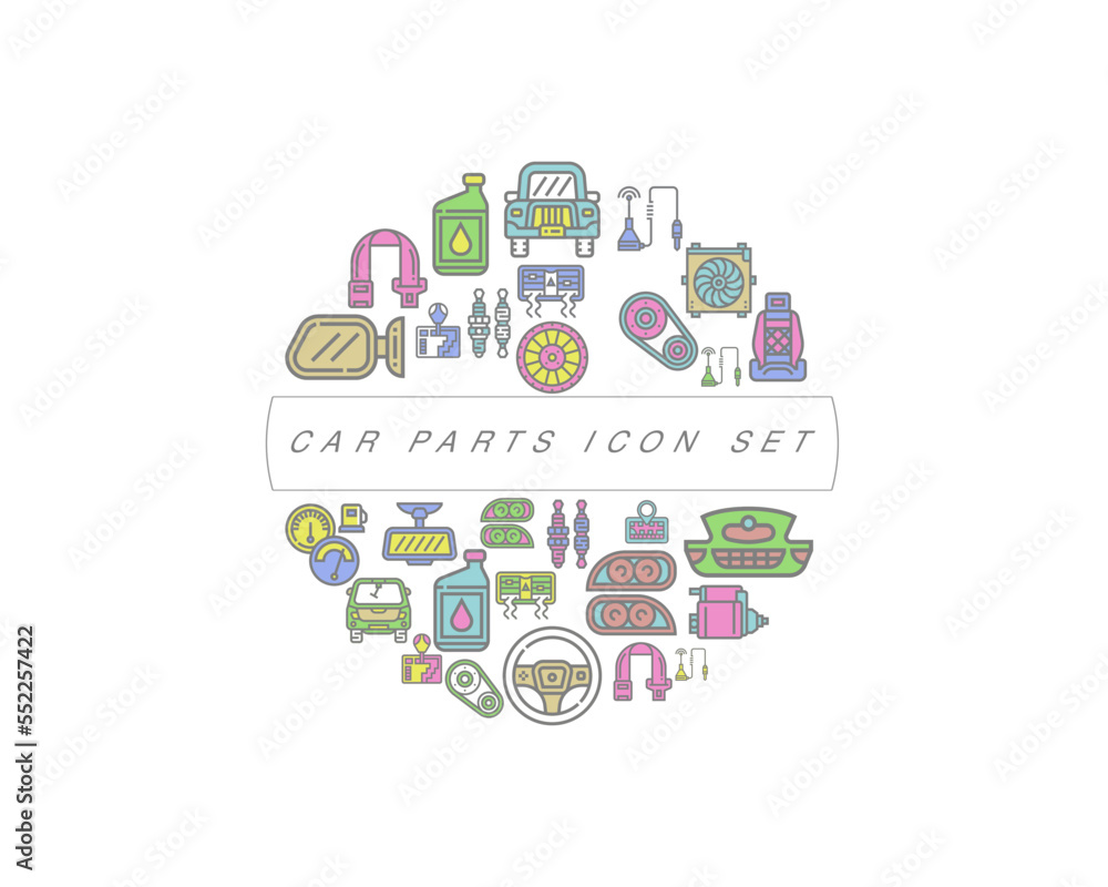 Vector car service icon set