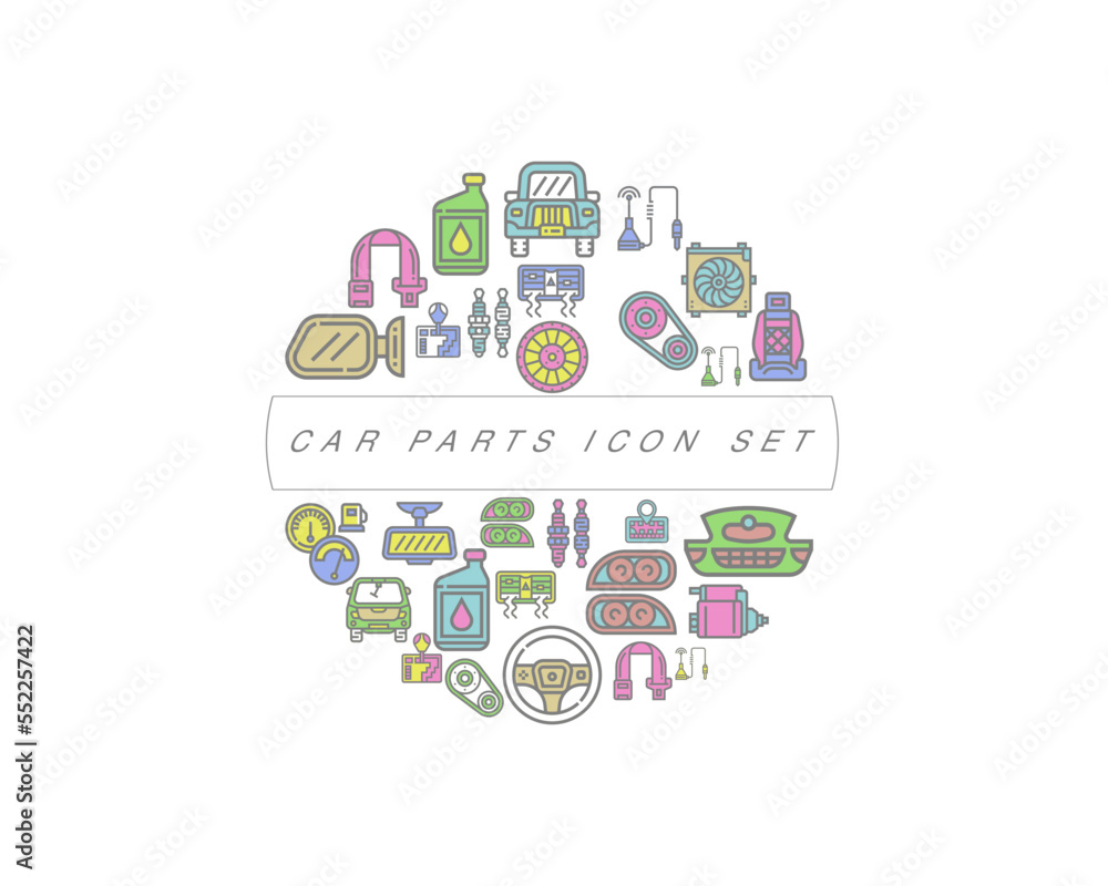 Naklejka premium Vector car service icon set