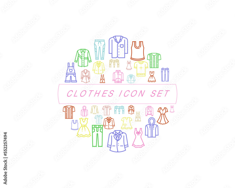 Vector clothes icon set