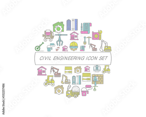 Vector civil engineering icon set
