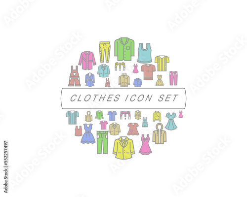 Vector clothes icon set