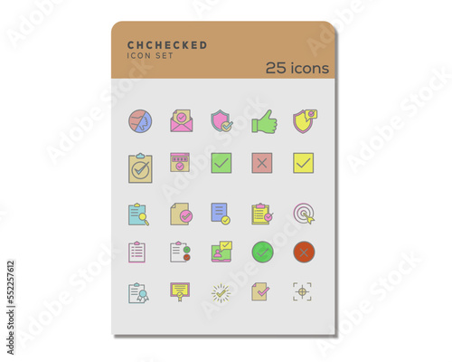 Vector chchcked icon set background