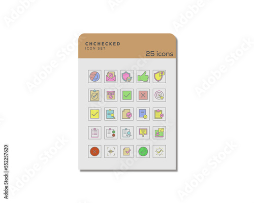 Vector chchcked icon set background