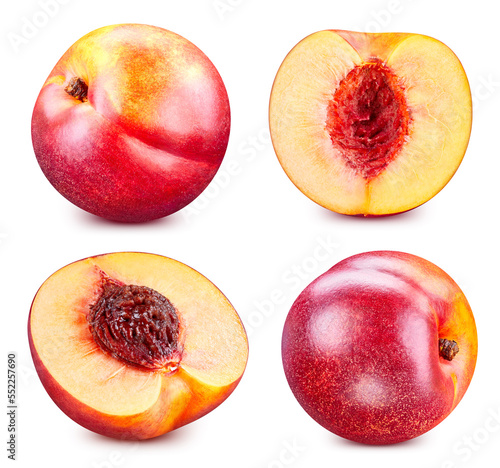 Peach isolated on white background