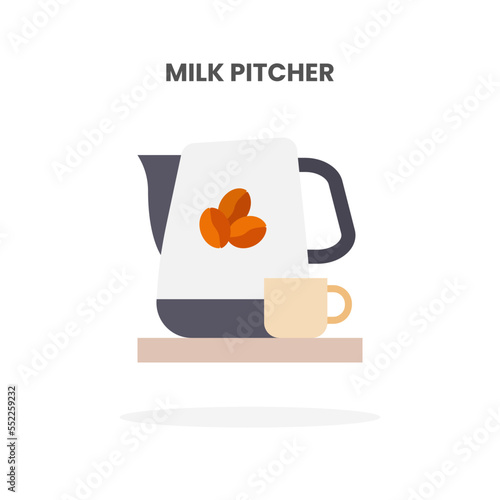 Milk Pitcher icon flat. Vector illustration on white background. Can used for web, app, digital product, presentation, UI and many more.
