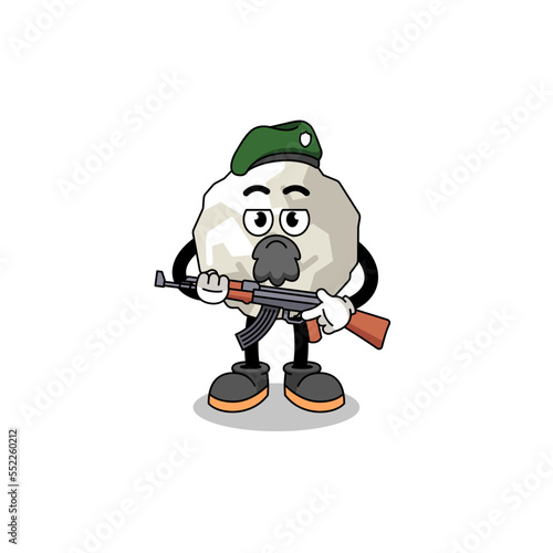 Character cartoon of crumpled paper as a special force