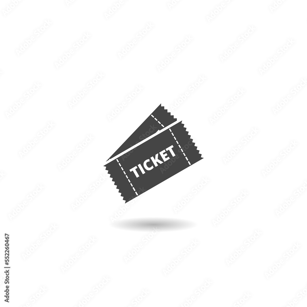 Obraz premium Ticket logo icon with shadow