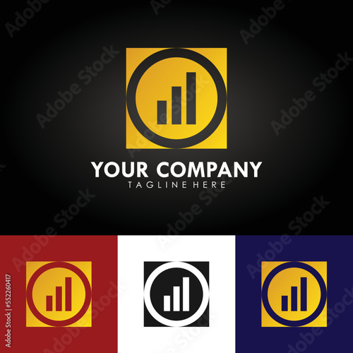 abstract telecommunication company branding logo design, template design with signal line icon