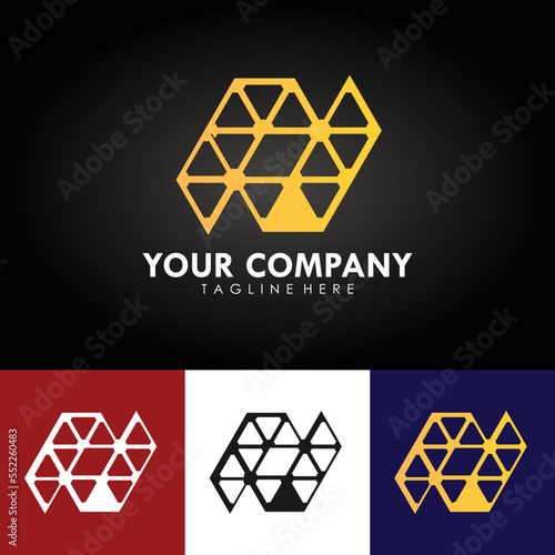 Abstract corporate branding logo design, template design with the icon of the letter N initial