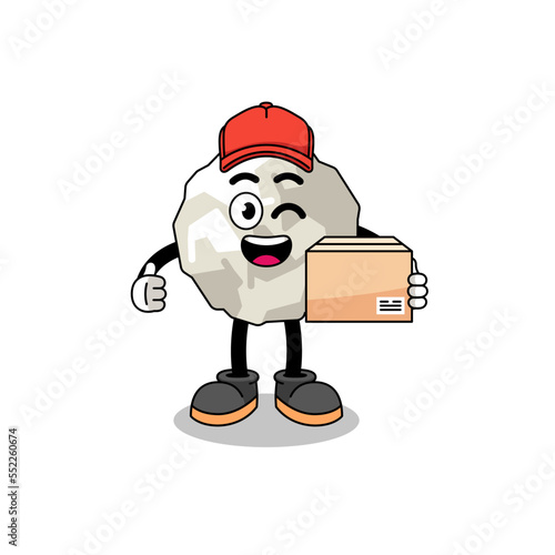crumpled paper mascot cartoon as an courier