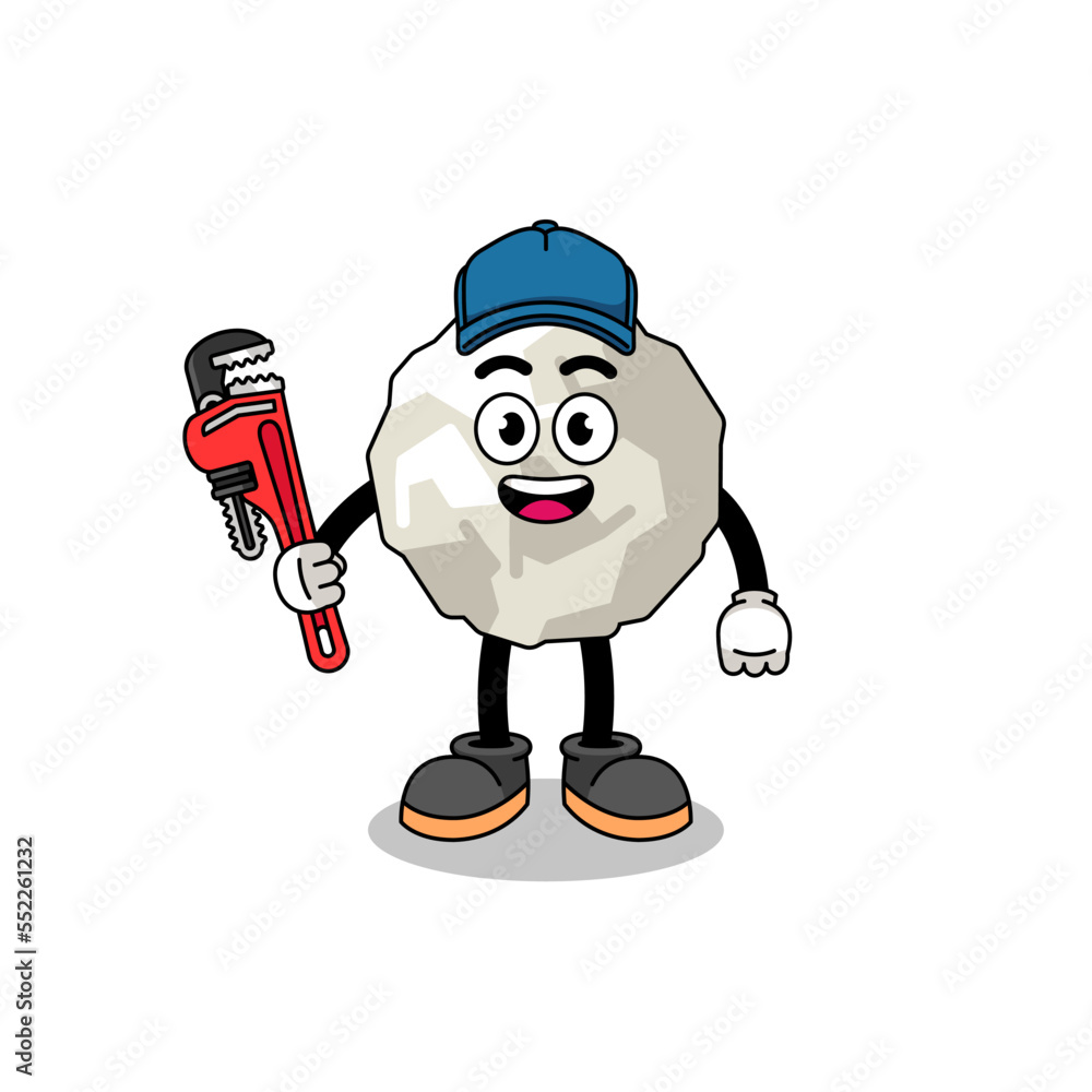 crumpled paper illustration cartoon as a plumber