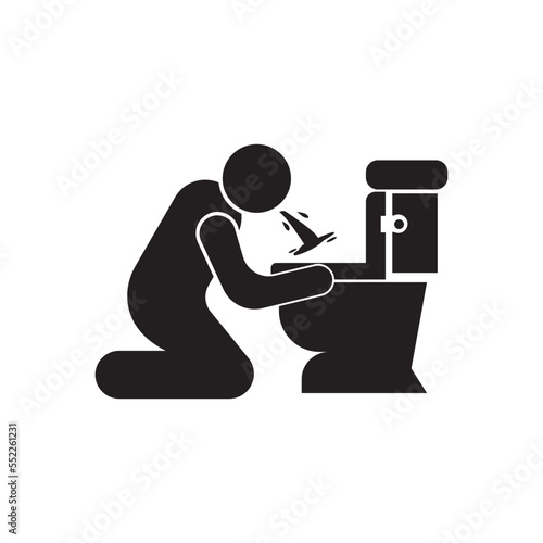 stomach ache or diarrhea logo or icon simple vector illustration design