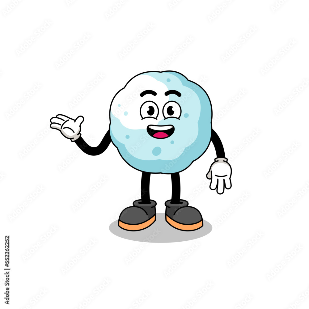 snowball cartoon with welcome pose snowball cartoon with welcome pose