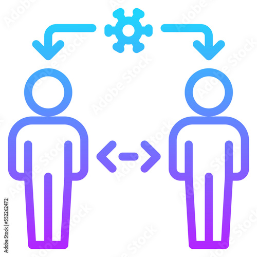 distance gradient line icon