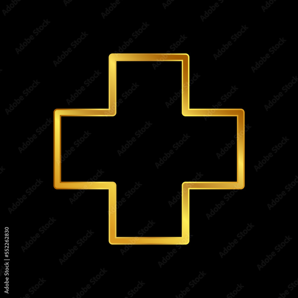 Obraz premium gold cross vector icon