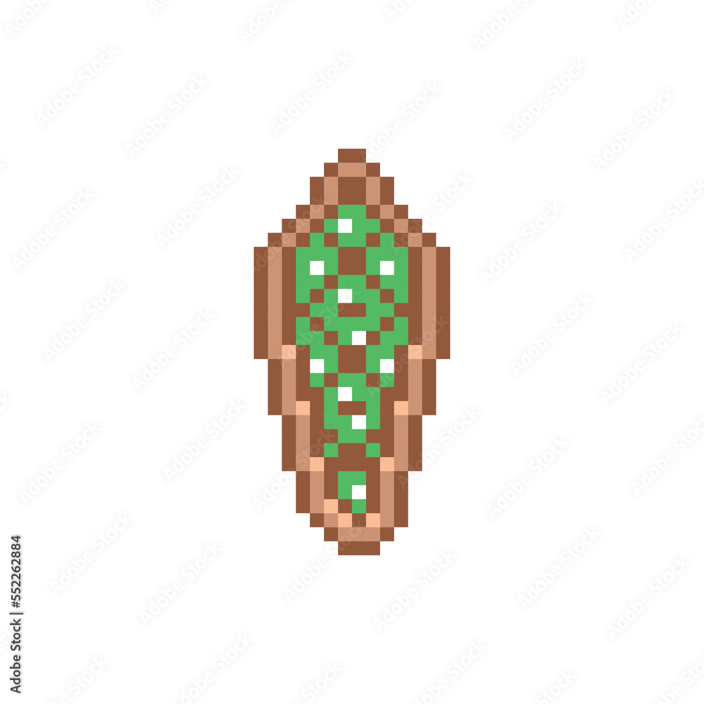 Fototapeta premium Pixel art gingerbread cookie pinecone design