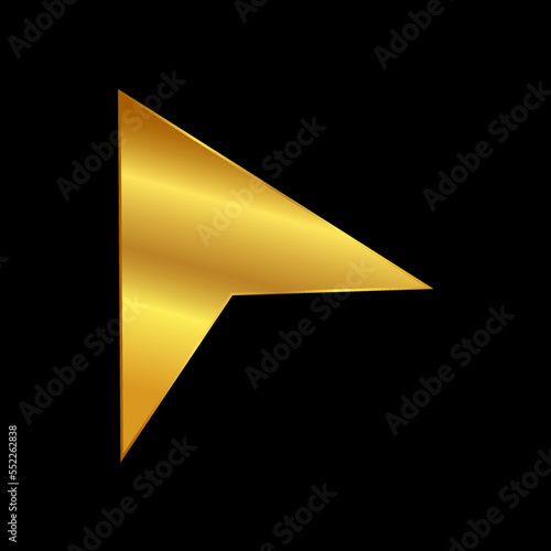 gold cursor vector icon