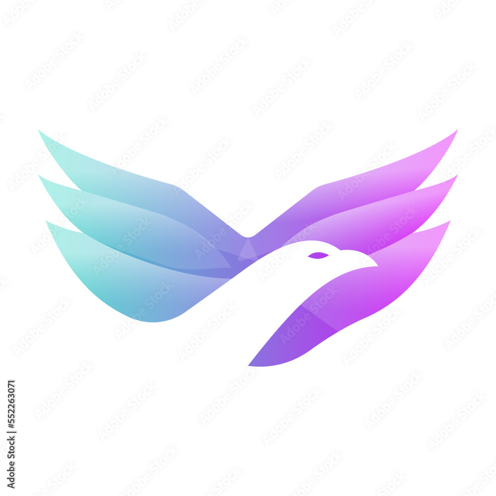 Flying eagle icon logo modern vector