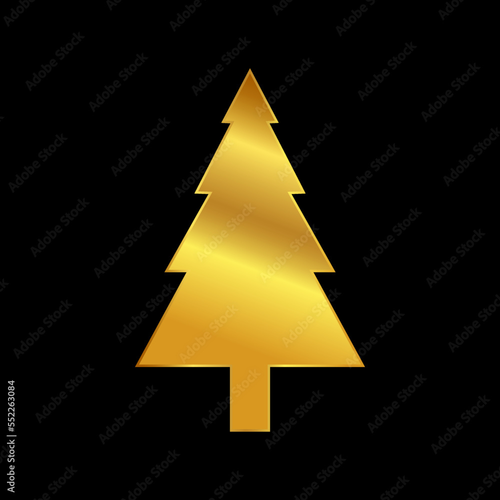 gold christmas tree vector icon gold christmas tree vector icon