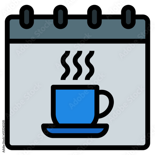 coffee break filled outline icon