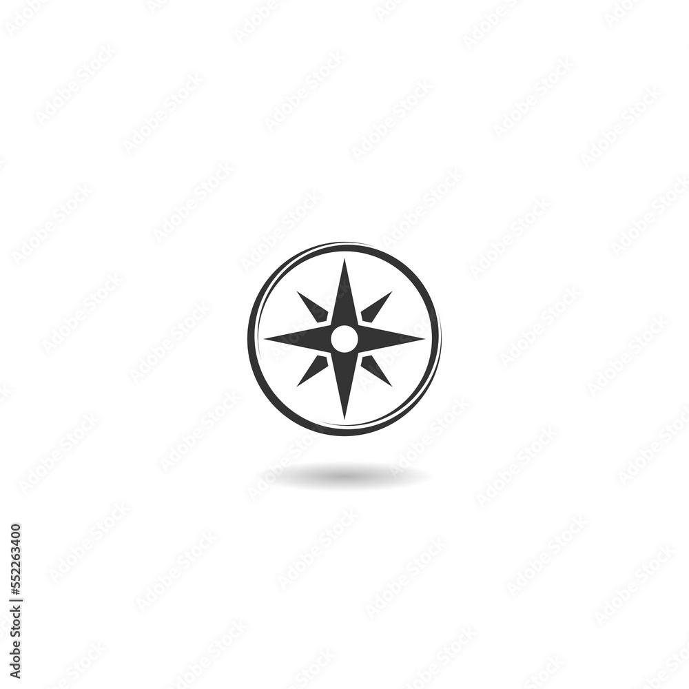 Compass logo icon with shadow
