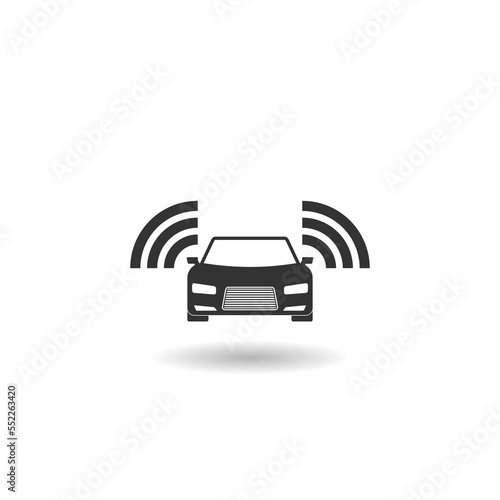 Autonomous car icon with shadow