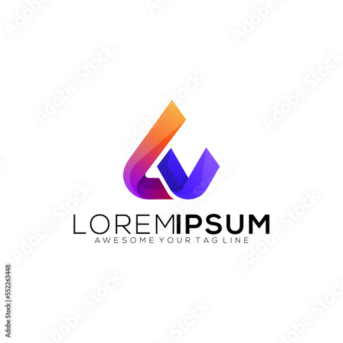 colorful logo letter LV gradient modern