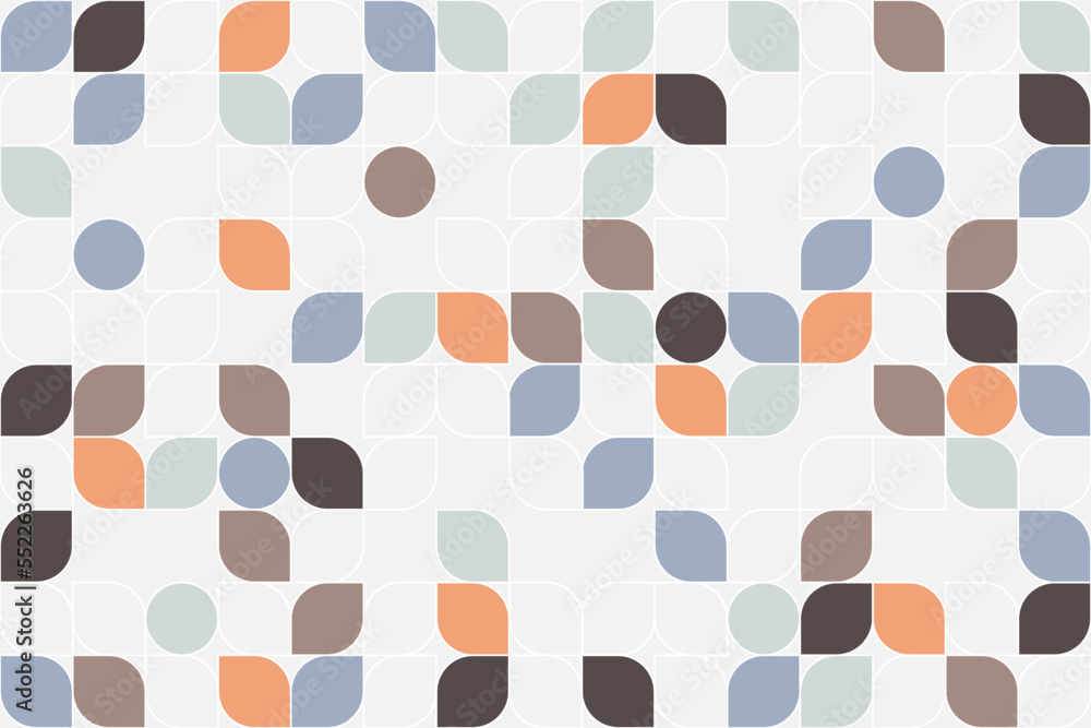Mosaic seamless pattern with simple ornament outline leaves Mosaic seamless pattern with simple ornament outline leaves