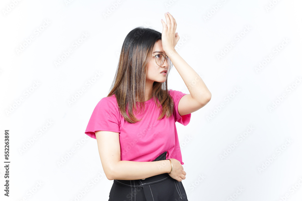 Forget Something Gesture Of Beautiful Asian Woman Isolated On White Background Forget Something Gesture Of Beautiful Asian Woman Isolated On White Background
