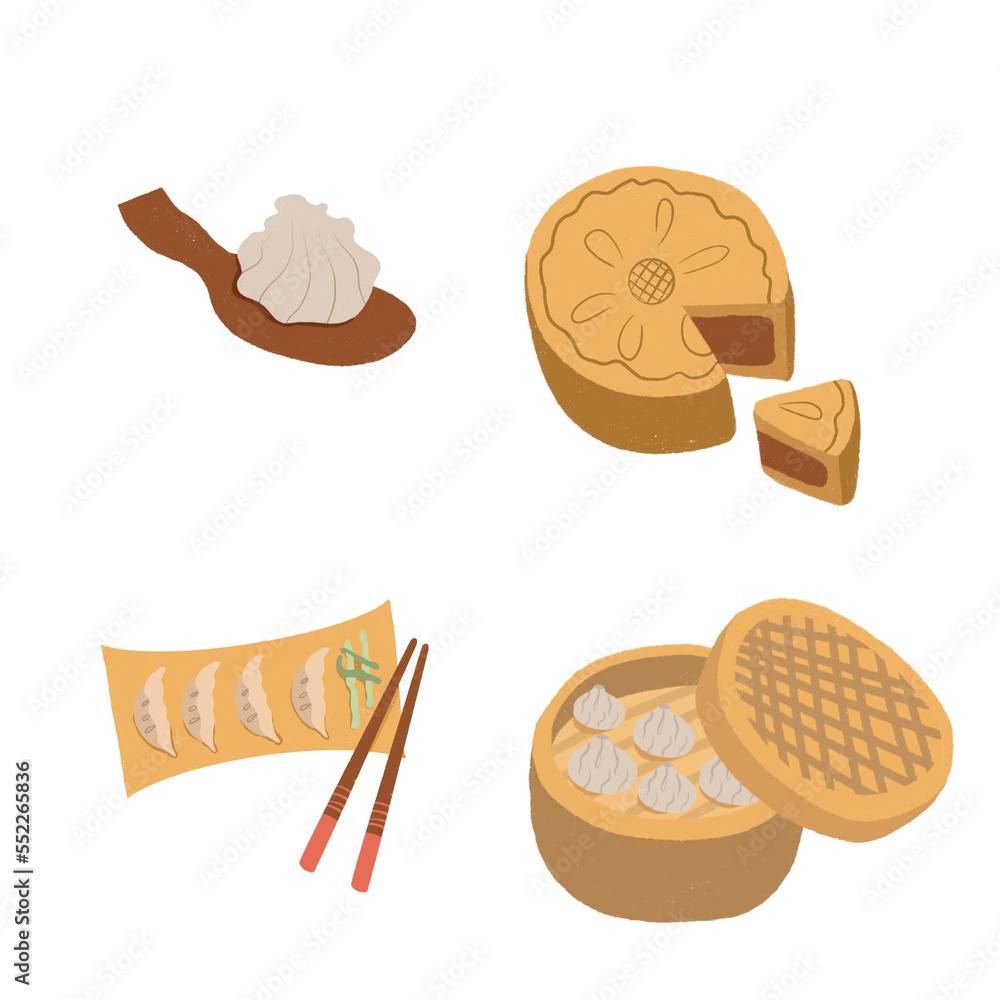Set of Asian food icons Set of Asian food icons